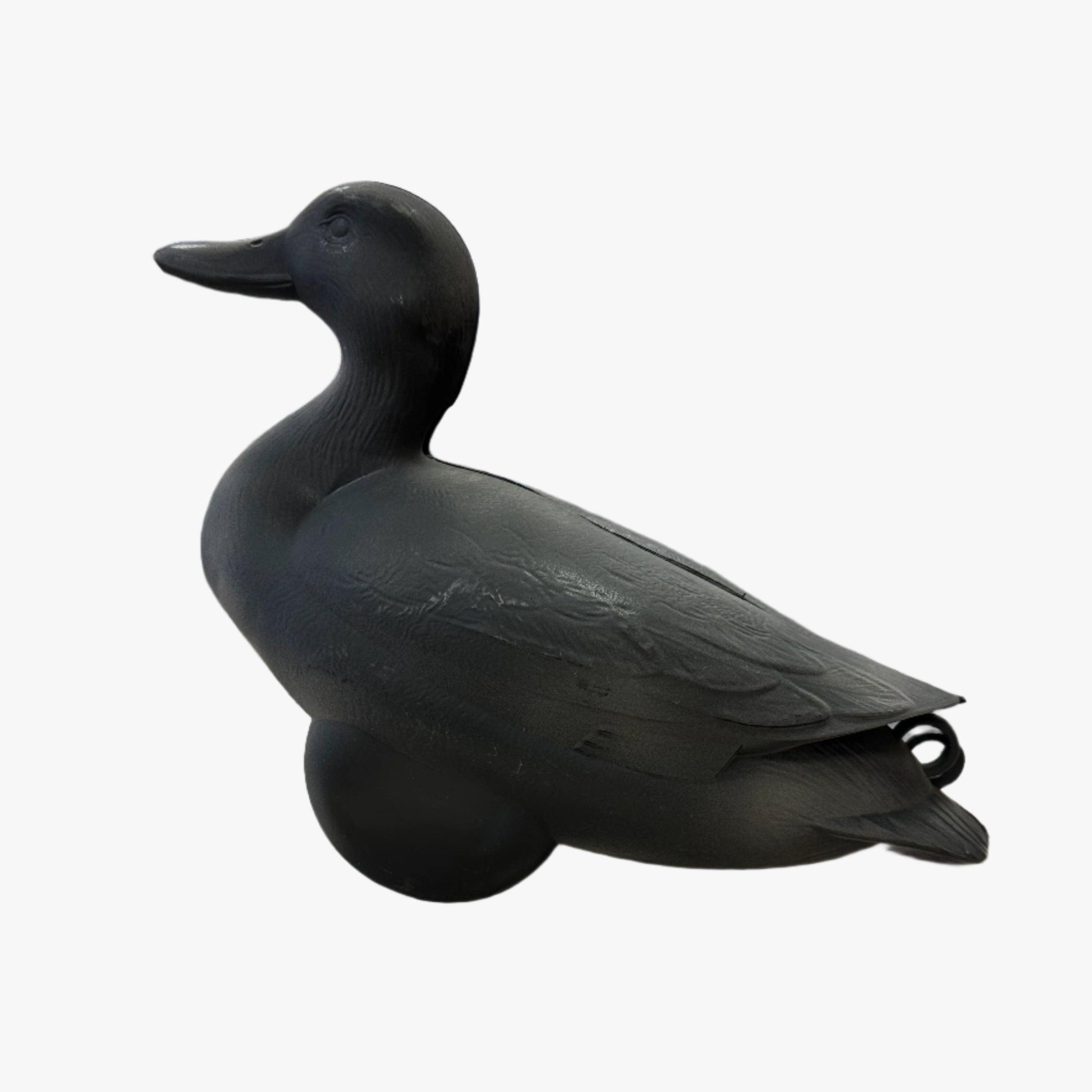 Side profile of the Jahpoo Flyway Deputy Matte Black Motion Duck Decoy