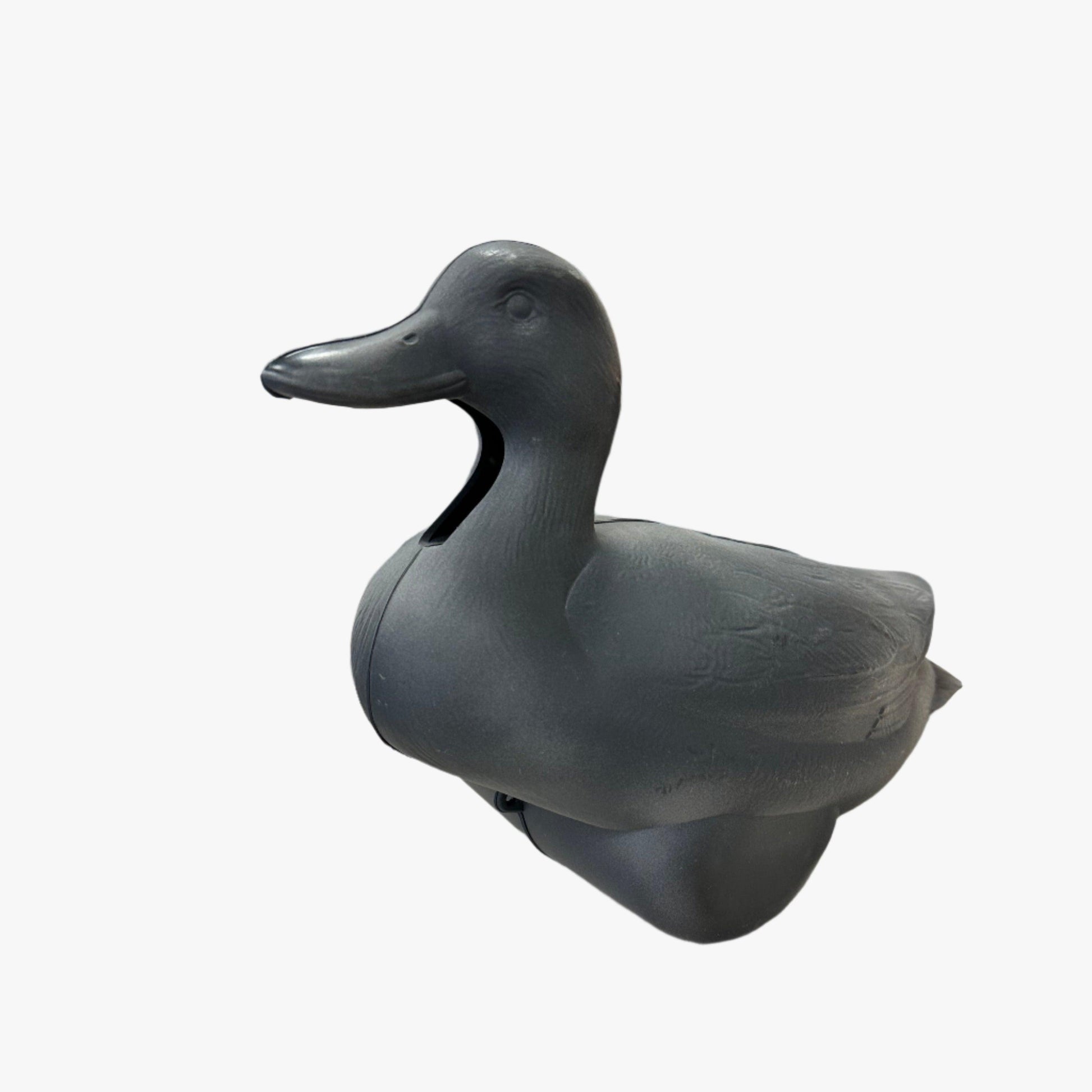 Front side of the jahpoo flyway deputy motion duck decoy matte black decoy